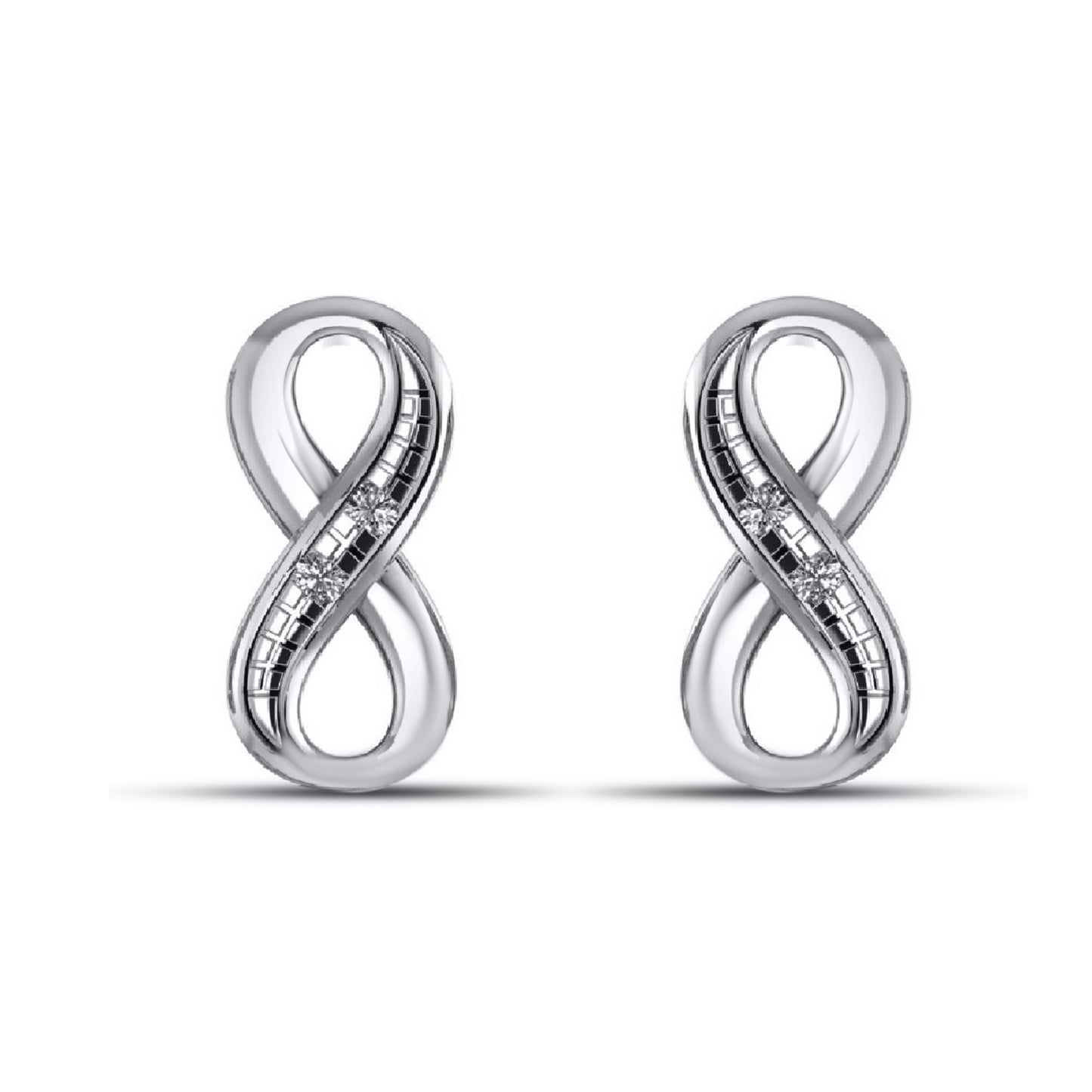 925 SS 0.03 CT D-EARRINGS "INFINITY"