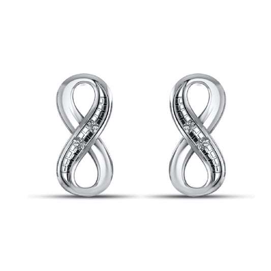 925 SS 0.03 CT D-EARRINGS "INFINITY"