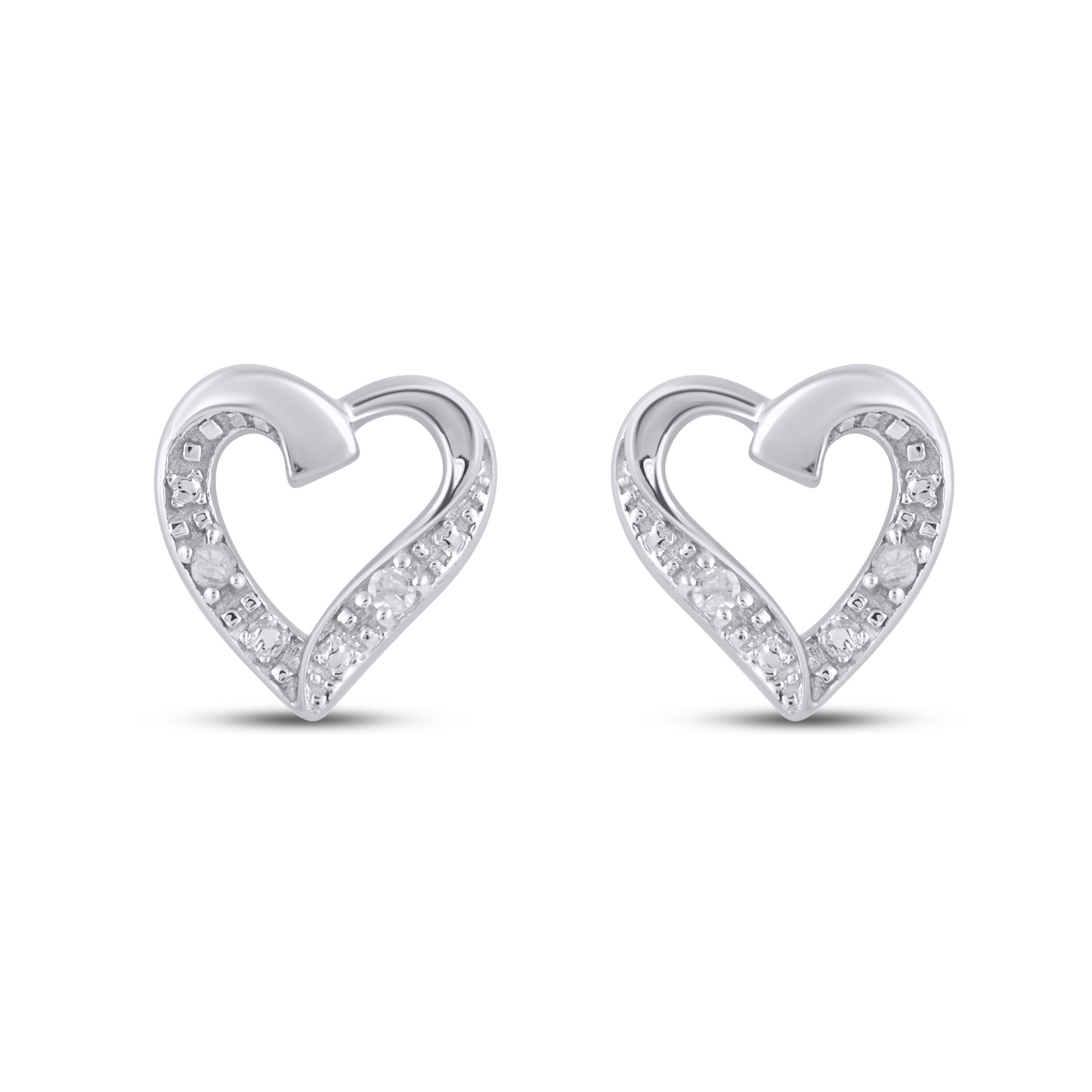 925 SS 0.02CT D- EARRINGS "HEART"