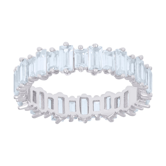 925 Sterling Silver Cz Ring S6