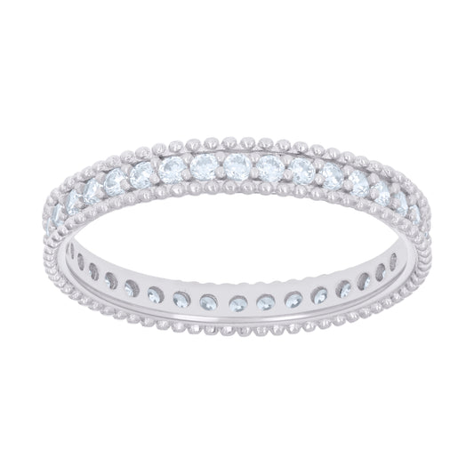 925 Sterling Silver Cz Ring S6