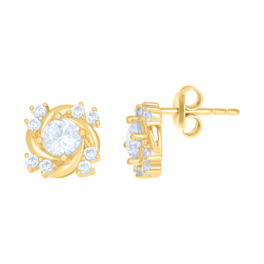 10Kt Gold Cz Earrings