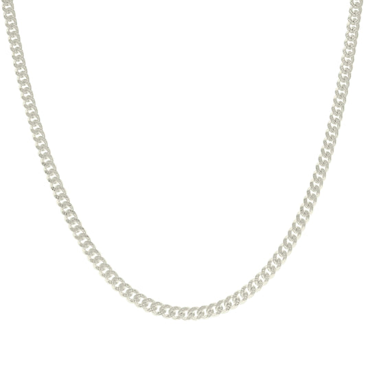 925 Silver Solid Miami Cuban Pyramid Chain Silver 4.9mm