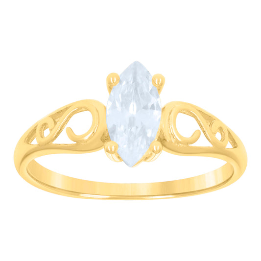 10Kt Gold Cz Baby Ring