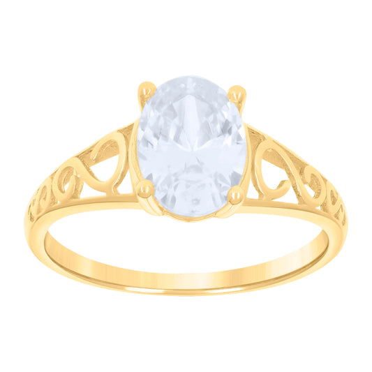 10Kt Gold Cz Baby Ring