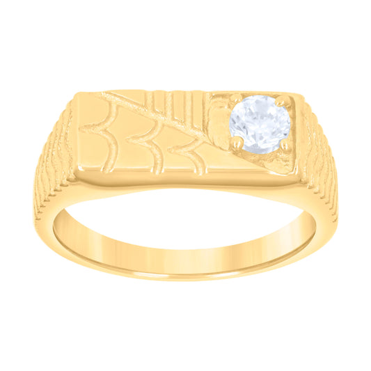 10Kt Gold  Nugget Cz Baby Ring