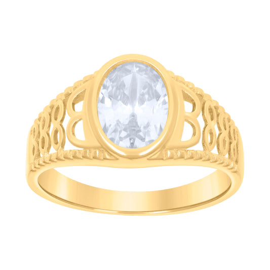 10Kt Gold Cz Baby Ring