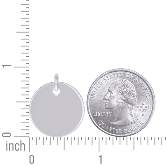 925 Sterling Silver  6.5mm Pendant Silver Plated