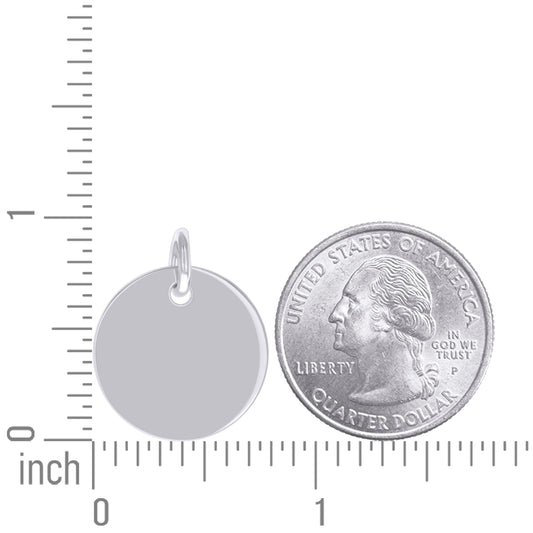 925 Sterling Silver  6.5mm Pendant Silver Plated