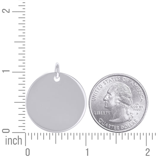 925 Sterling Silver  6.5mm Pendant Silver Plated