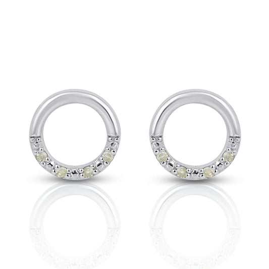 925 SS 0.03CT D- EARRINGS