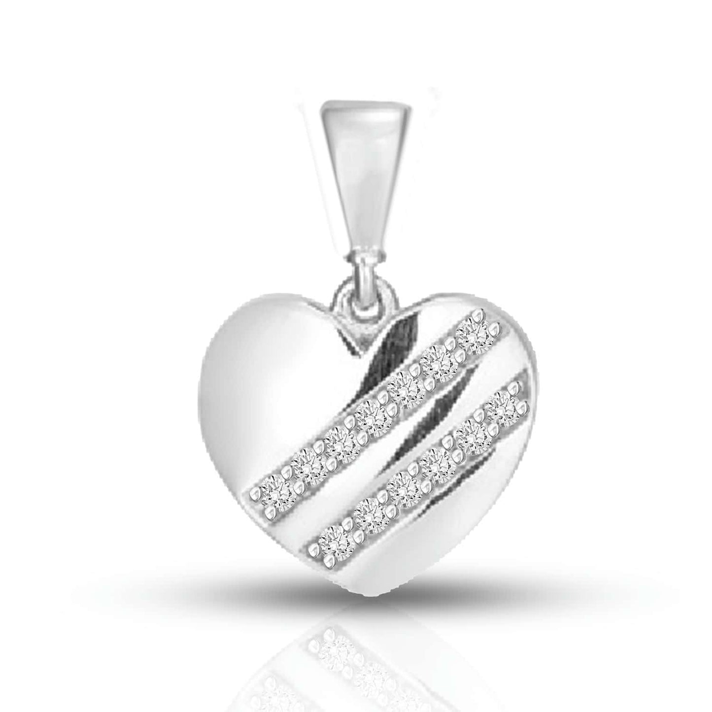 925 SS 0.04CT D- LADIES PENDANT "HEART"
