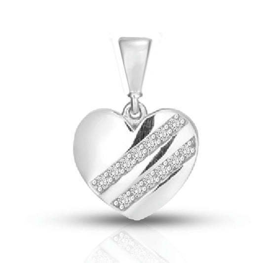 925 SS 0.04CT D- LADIES PENDANT "HEART"