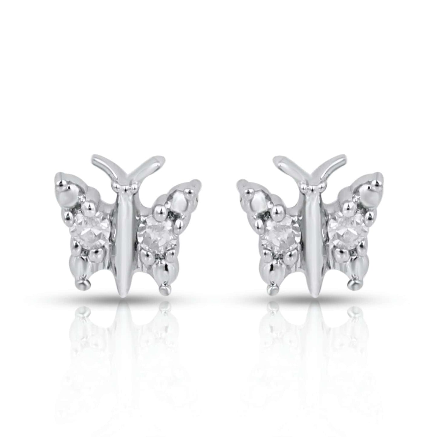 925 SS 0.02CT D- EARRINGS "BUTTERFLY"