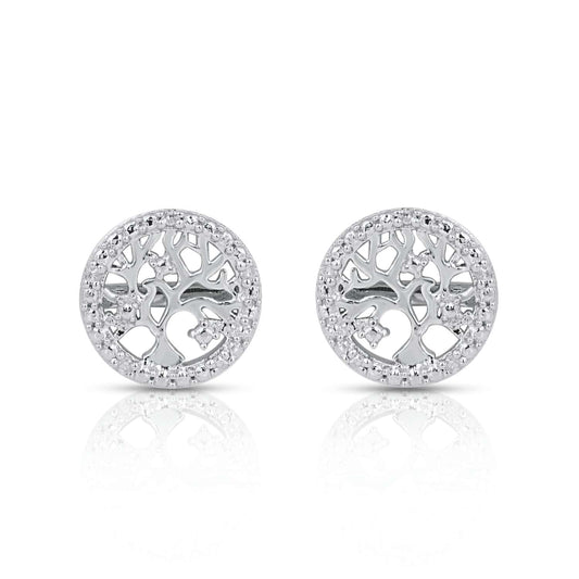 925 SS 0.03CT D- EARRINGS
