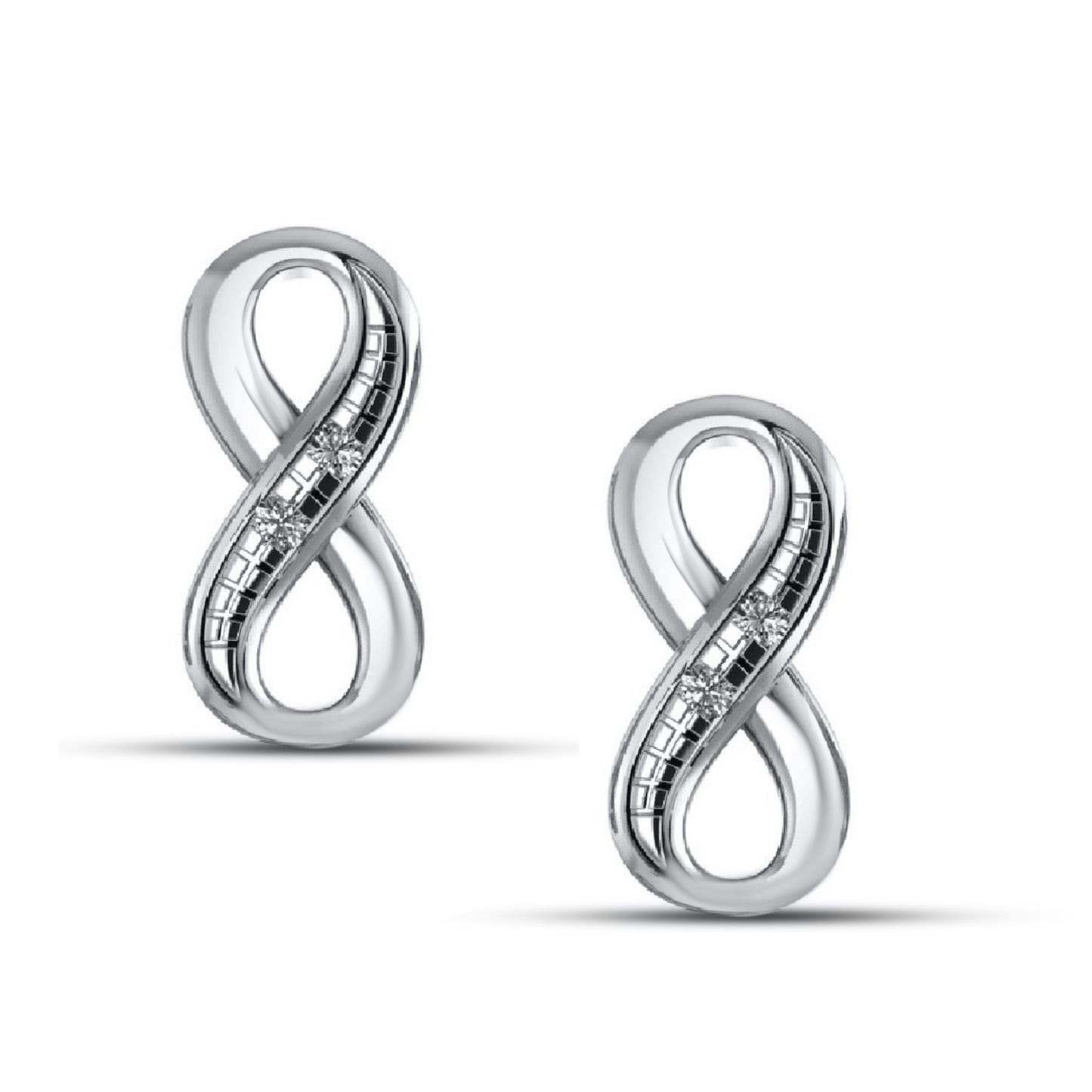 925 SS 0.03-0.04 CT D-EARRINGS "INFINITY"