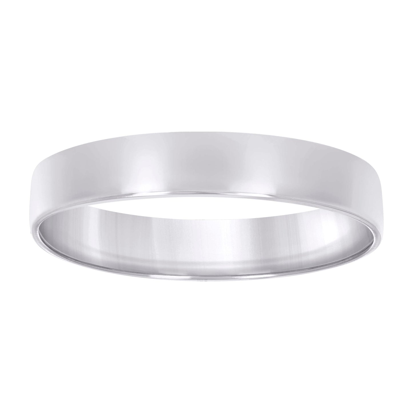 925 Sterling Silver Flat Comfort Band Rhodium 5mm-