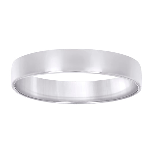 925 Sterling Silver Flat Comfort Band Rhodium 5mm-