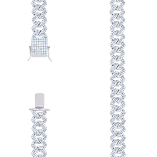 925 Sterling Silver Cz Fancy Bracelet Chain 14mm-2