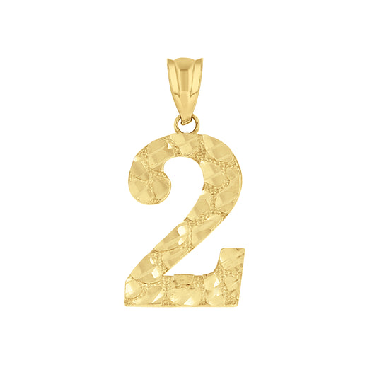 14Kt Gold Number "2" Pendant