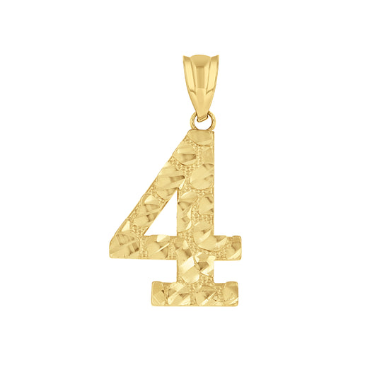 14Kt Gold Number "4" Pendant