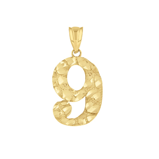 14Kt Gold Number "9" Pendant