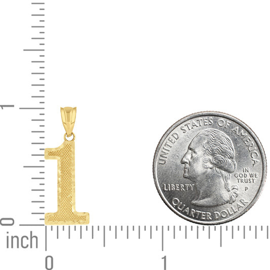 14Kt Gold Number "1" Pendant