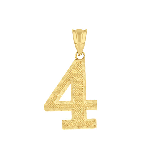 14Kt Gold Number "4" Pendant
