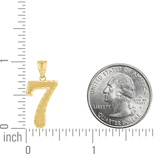 14Kt Gold Number "7" Pendant