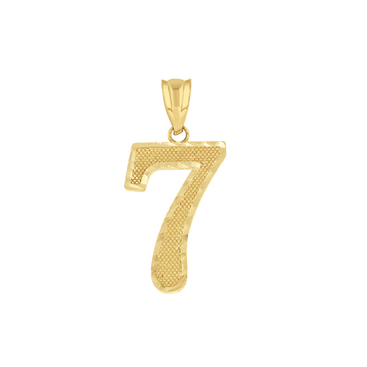 14Kt Gold Number "7" Pendant