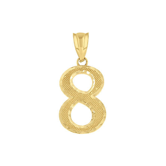 14Kt Gold Number "8" Pendant