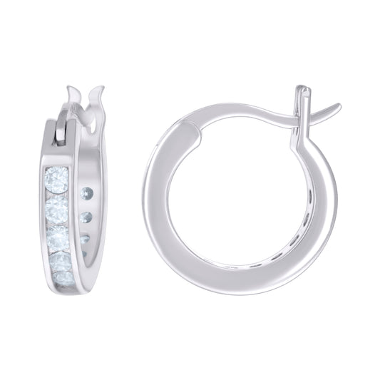 925 Silver Earrings 14mm Moissanite Stone Ctw 0.88