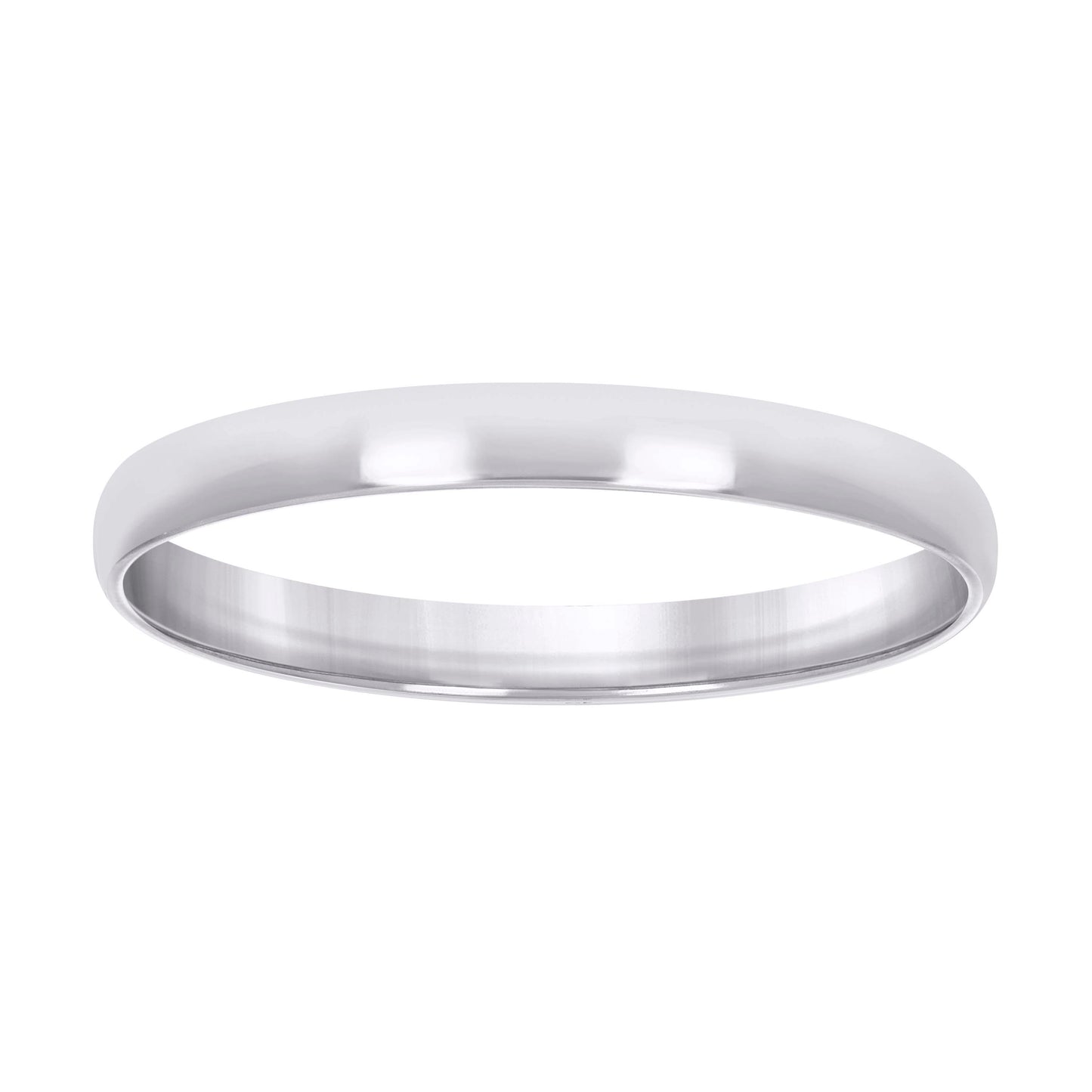 925 Silver Comfort Fit Band 3mm S5 Rhodium Plated