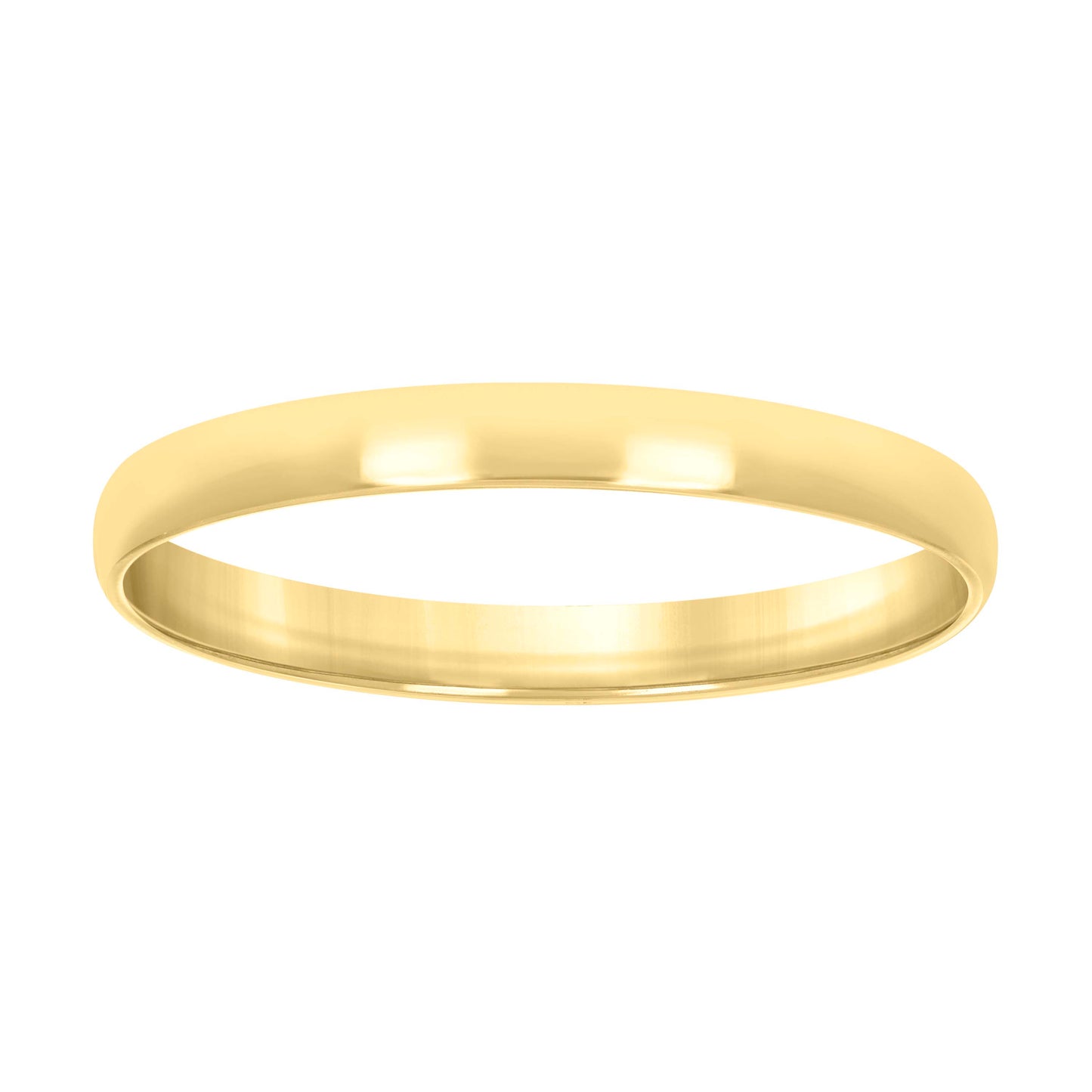 925 Silver Comfort Fit Band 3mm S5 Yellow Plated
