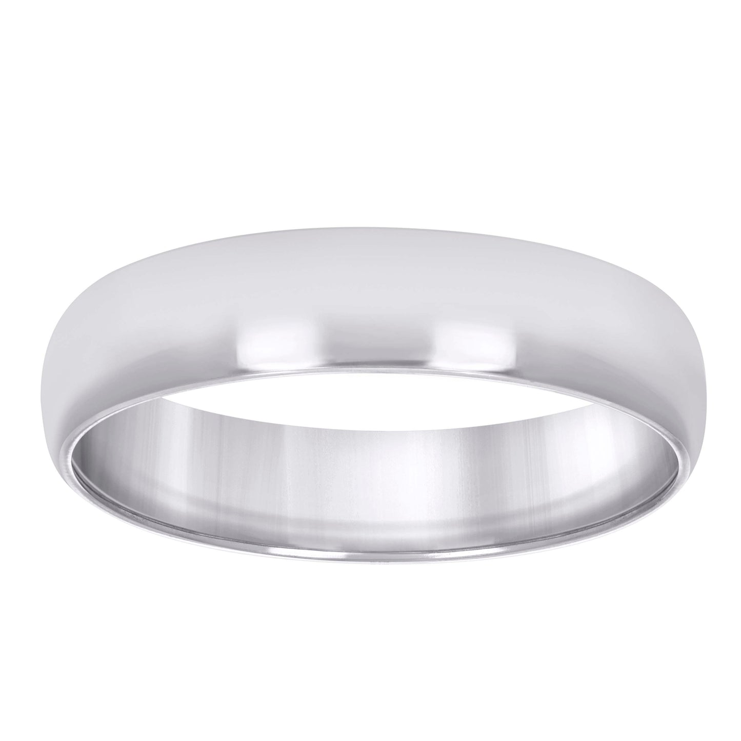 925 Silver Comfort Fit Band 6mm S5 Rhodium Plated