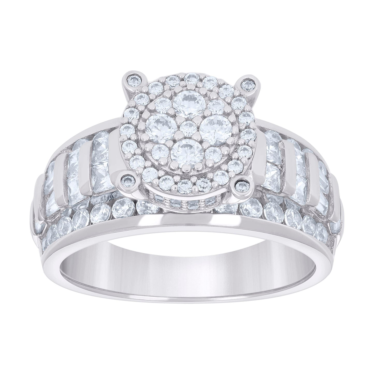 925 Sterling Silver Cz Ring S6