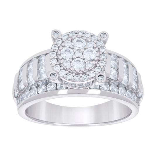 925 Sterling Silver Cz Ring S6