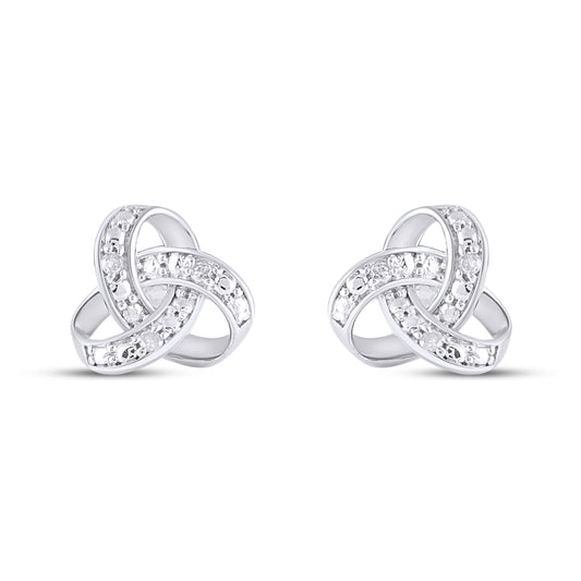 925 SS 0.02CT D- EARRINGS