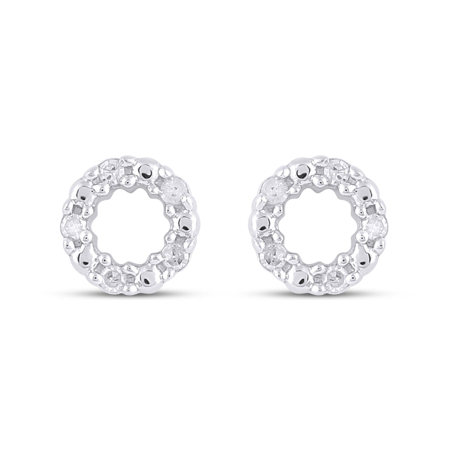 925 SS 0.03CT D- EARRINGS