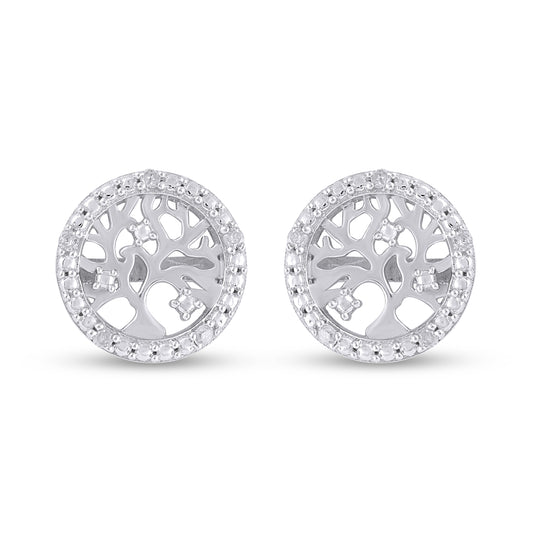 925 SS 0.03CT D- EARRINGS