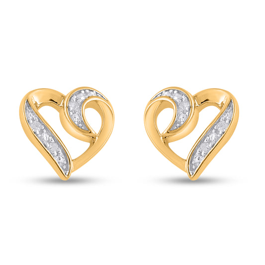 925 SS 0.02CT D- EARRINGS "HEART"