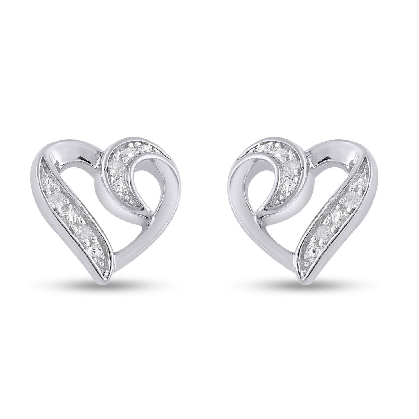 925 SS 0.02CT D- EARRINGS "HEART"