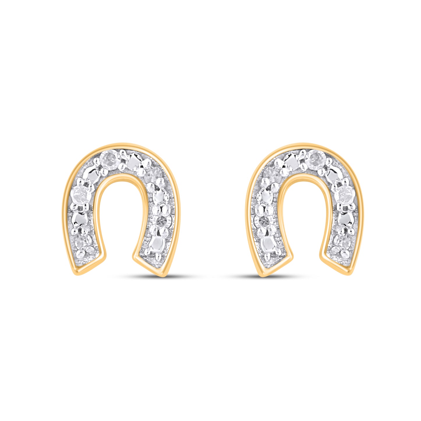 925 SS 0.03CT D- EARRINGS "HORSESHOE"
