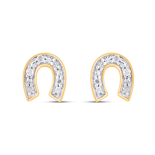 925 SS 0.03CT D- EARRINGS "HORSESHOE"
