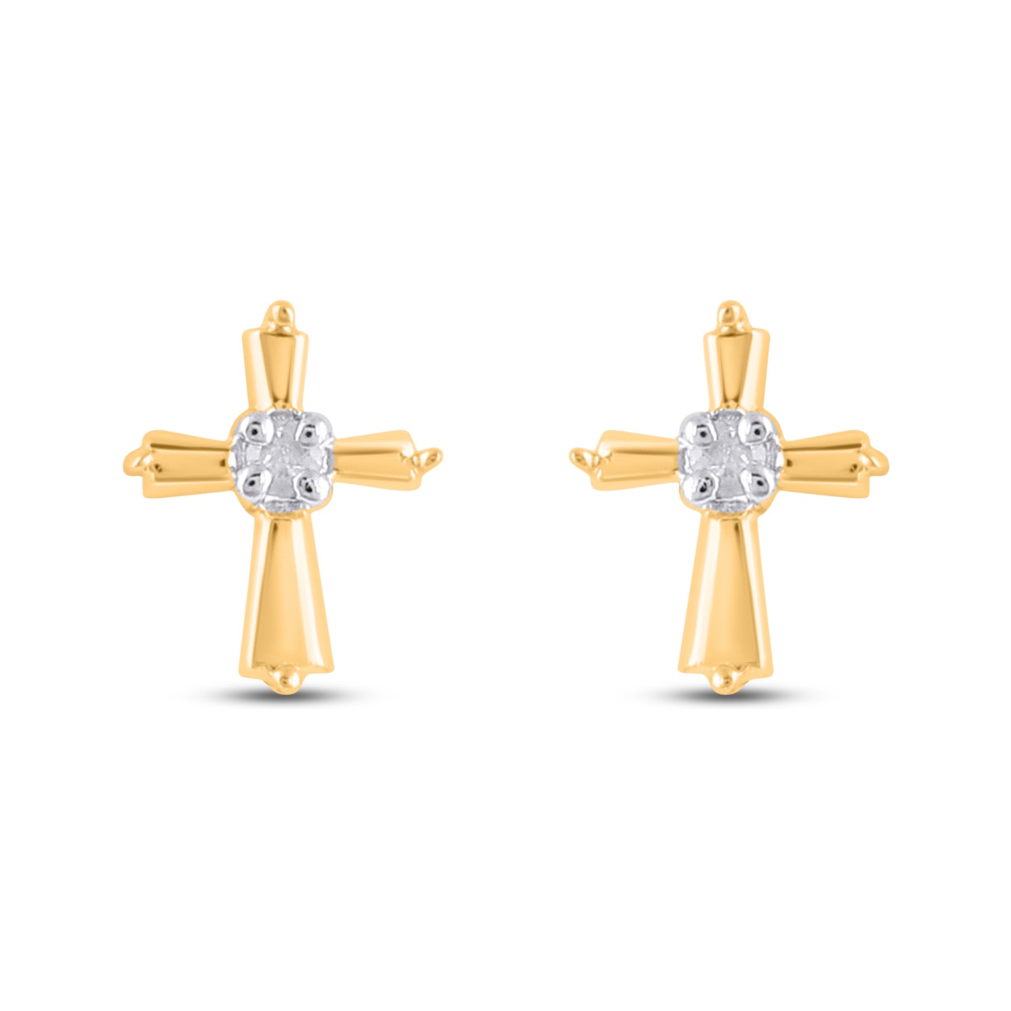925 SS 0.01CT D- EARRINGS "CROSS"