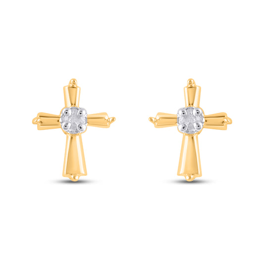 925 SS 0.01CT D- EARRINGS "CROSS"
