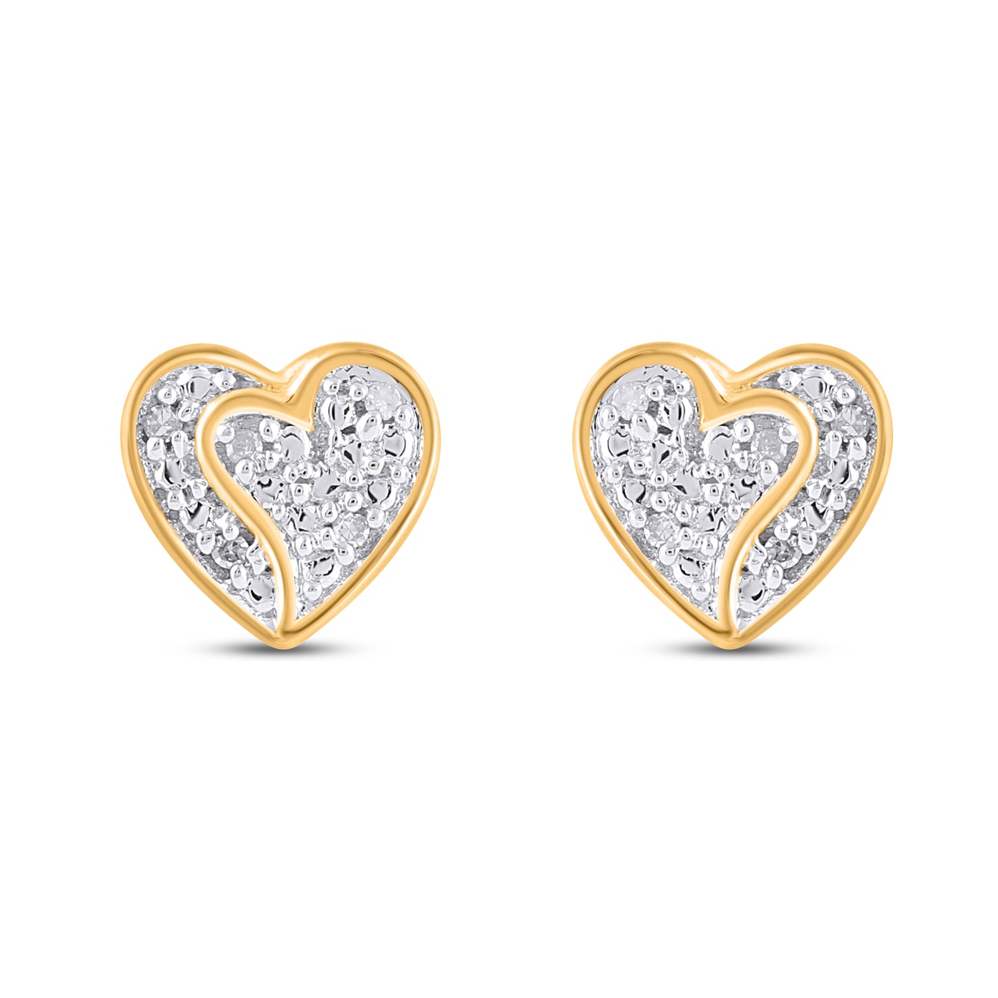 925 SS 0.03CT D- EARRINGS "HEART"