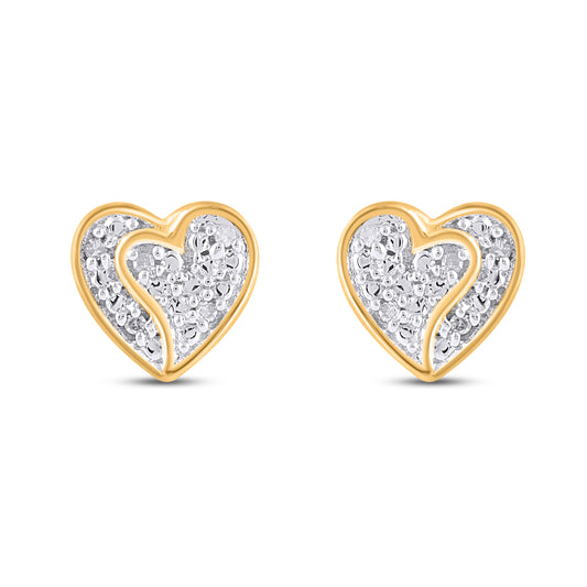 925 SS 0.03CT D- EARRINGS "HEART"