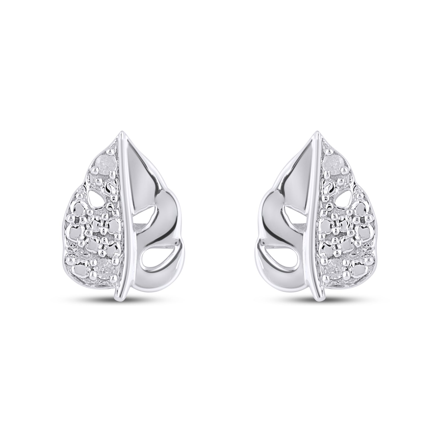 925 SS 0.03CT D- EARRINGS