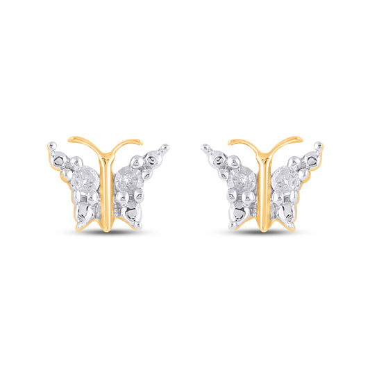 925 SS 0.02CT D- EARRINGS "BUTTERFLY"
